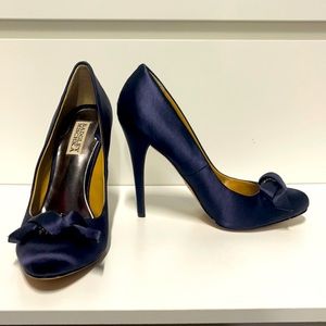 Navy Satin Badgley Mischka Pump